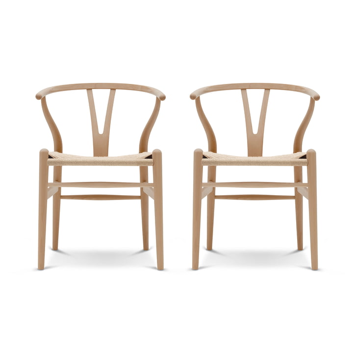 Carl Hansen - CH24 Wishbone Chair , hêtre huilé / tressage naturel (lot de 2)