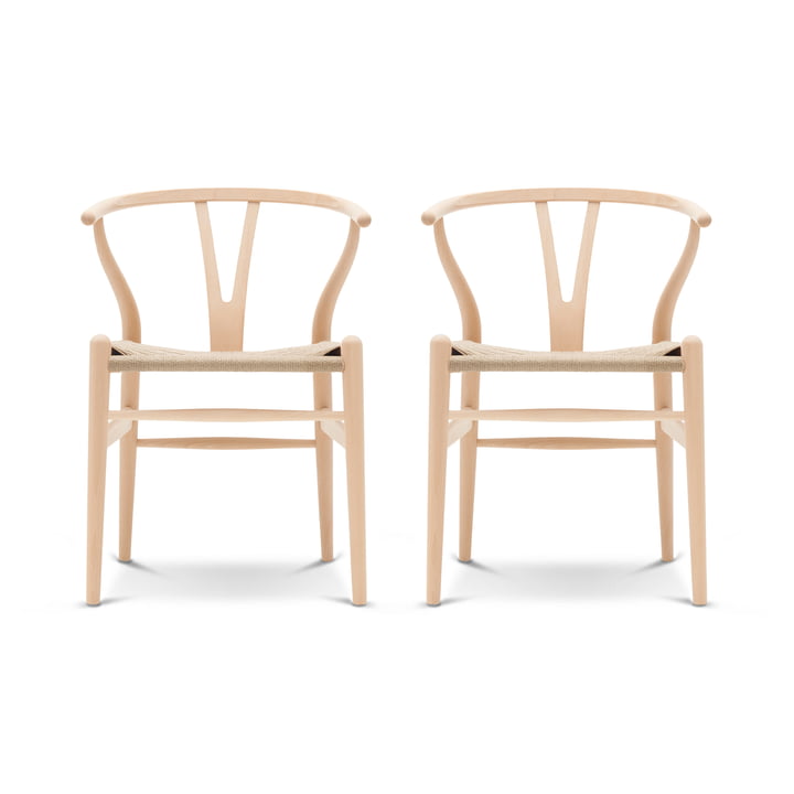 Carl Hansen - CH24 Wishbone Chair , hêtre savonné / tressage naturel (lot de 2)
