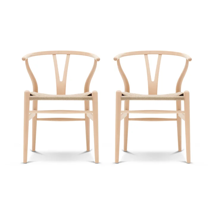 Carl Hansen - CH24 Wishbone Chair , hêtre savonné / tressage naturel (lot de 2)