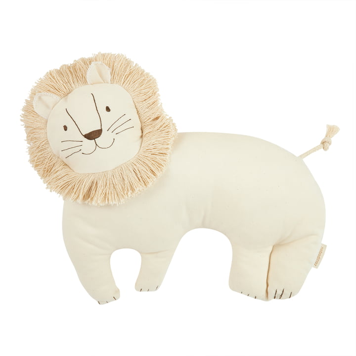 Nobodinoz - White Lion Coussin, 39 x 33 cm, blanc