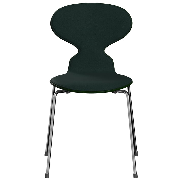 Fritz Hansen - Ant 3101 Chaise, vert foncé (Vidar 1062) / frêne laqué evergreen / chromé