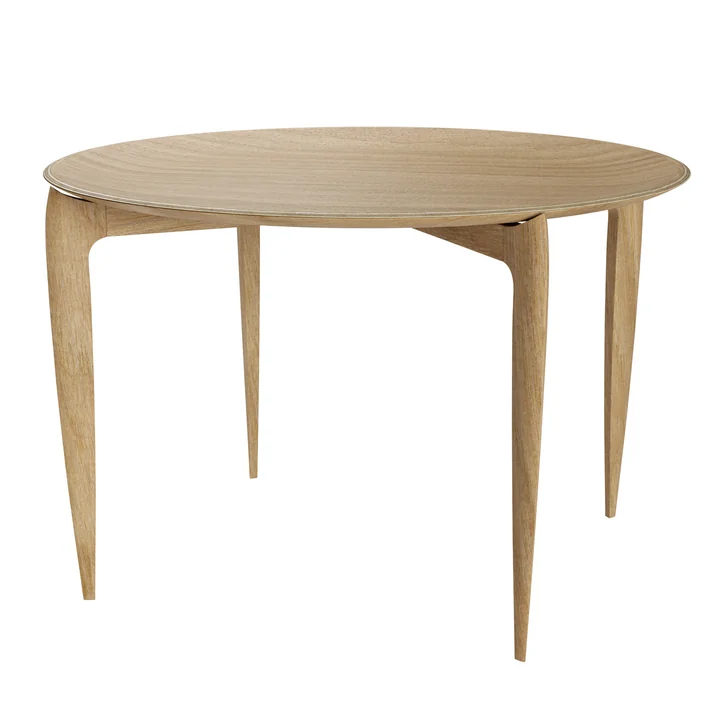 Fritz Hansen - Table d'appoint à plateaux Ø 60 cm, chêne