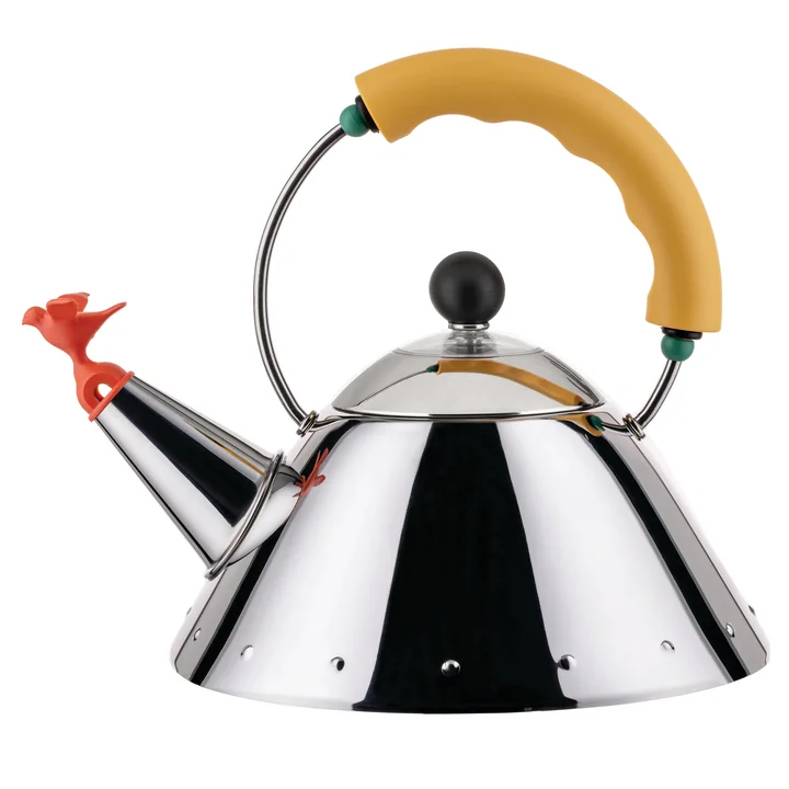 Bouilloire 9093 /1 "Bird Kettle" de Alessi dans la version polie / jaune