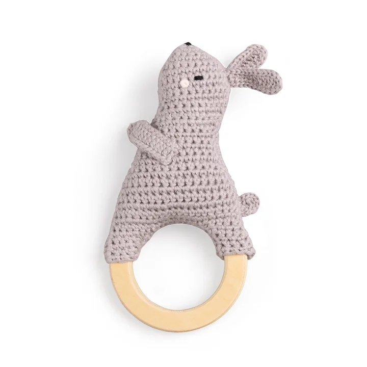 Sebra - Hochet lapin au crochet, violet