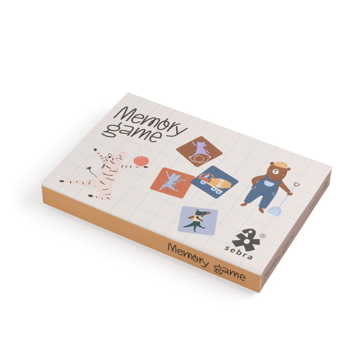 Memory dans une boîte en bois, Toes / Builders, multicolore de Sebra