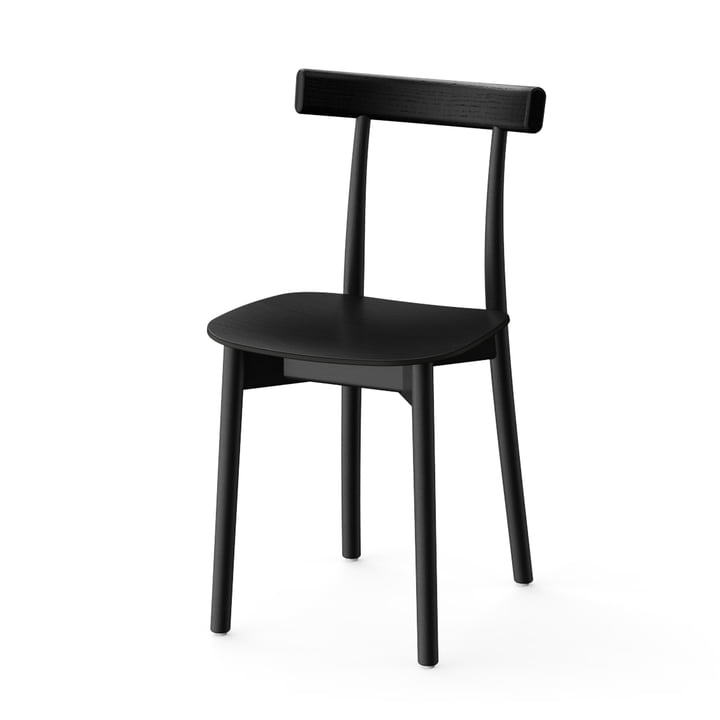 Skinny Wooden Chair en version noire (RAL 9005)