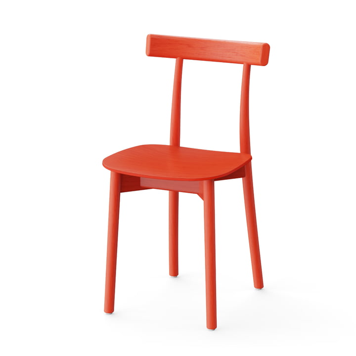Skinny Wooden Chair dans la version rouge (RAL 3020)