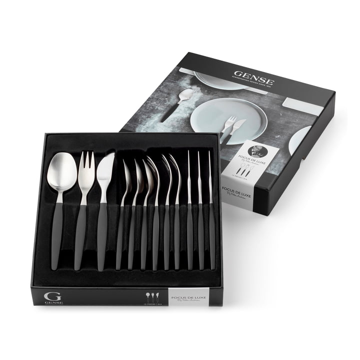 Focus de Luxe Set de couverts de Gense en finition noir / acier mat (12 pièces)