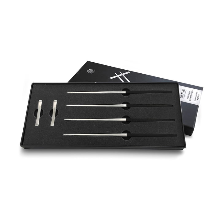 Focus de Luxe Baguettes de table de Gense dans la version noir / acier mat (6 pcs.)