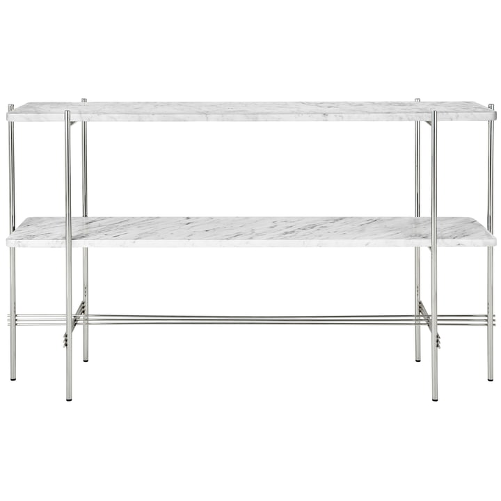 Gubi - TS Table console à 2 étagères, polie / marbre blanc
