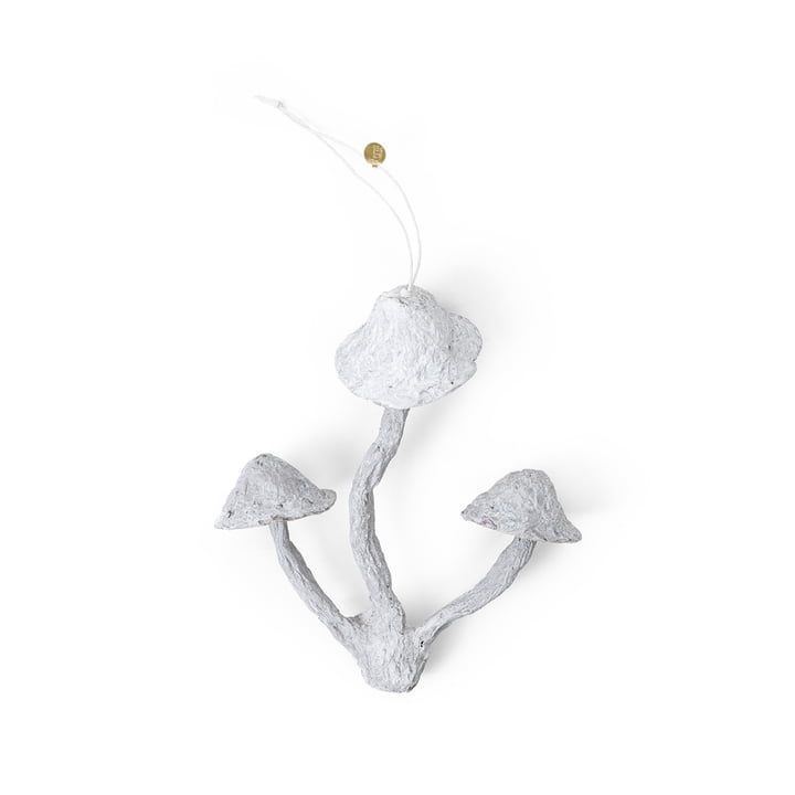 Mushroom Ornament de ferm Living dans la couleur blanc fané