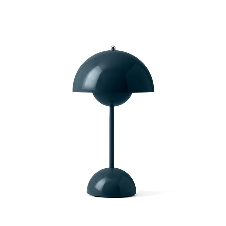 Flowerpot Lampe de table à accu VP9 de & Tradition en gris-bleu (Exclusive Edition)