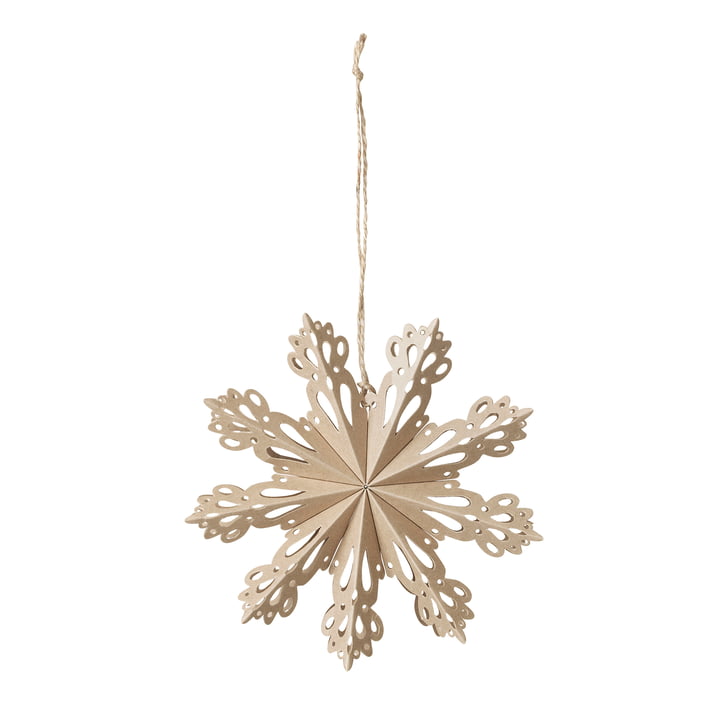Broste-Copenhagen-Christmas-Snowflake-Décoration-Pendentif 15-cm-natural-brown