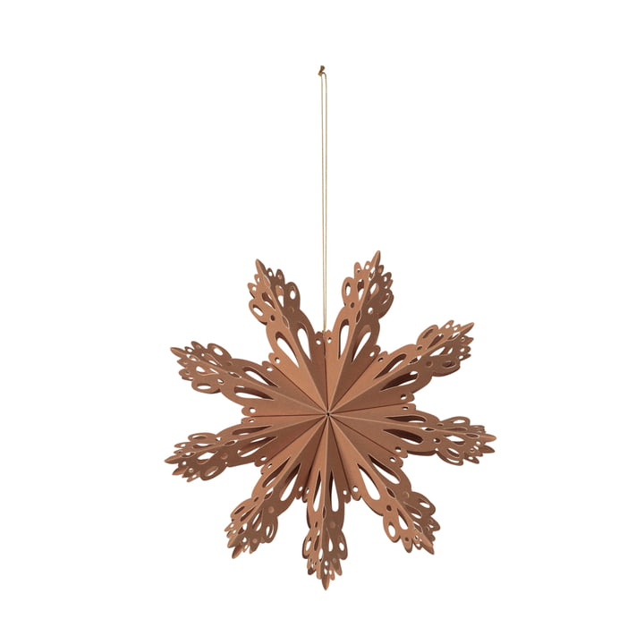 Broste-Copenhagen-Christmas-Snowflake-Décoration-Pendentif 15-cm-indian-tan