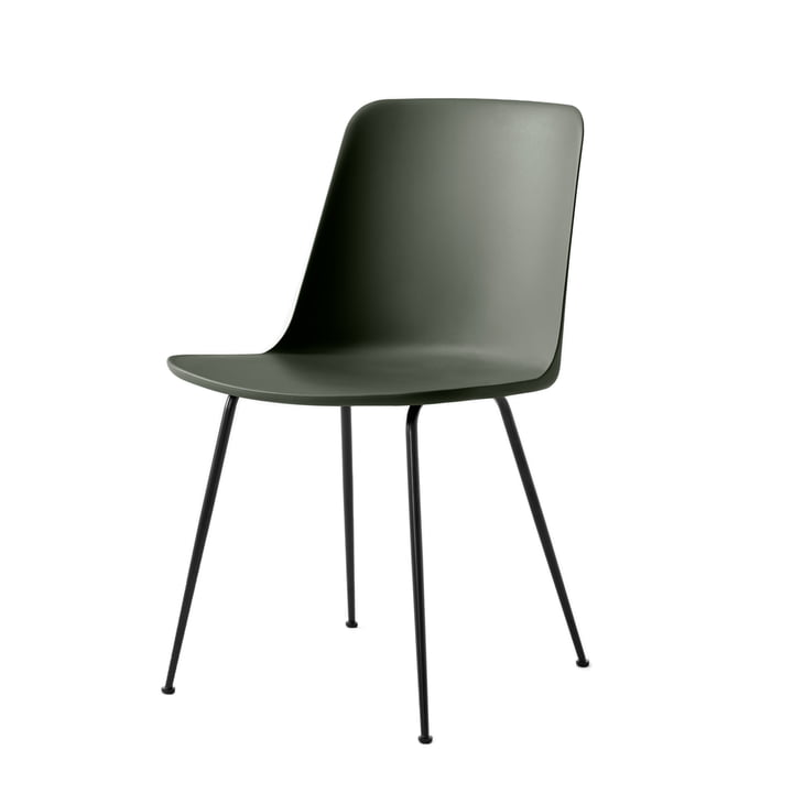 Rely Chair HW6, bronze vert / piétement noir de & Tradition