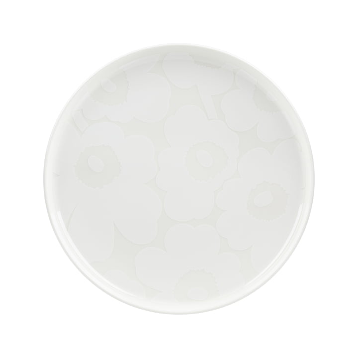 Marimekko - Oiva Unikko Assiette, Ø 25 cm, blanche