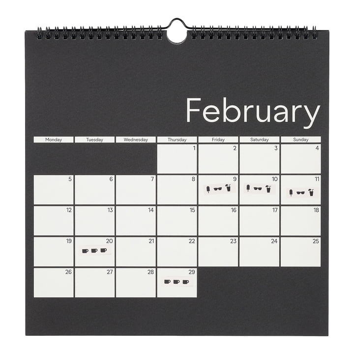 Design-Letters-Calendrier mural-2024-gris clair-noir-libre