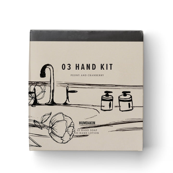 Kit de soin des mains, savon pour les mains et lotion pour les mains 2 x 300 ml, Peony et Cranberry de Humdakin