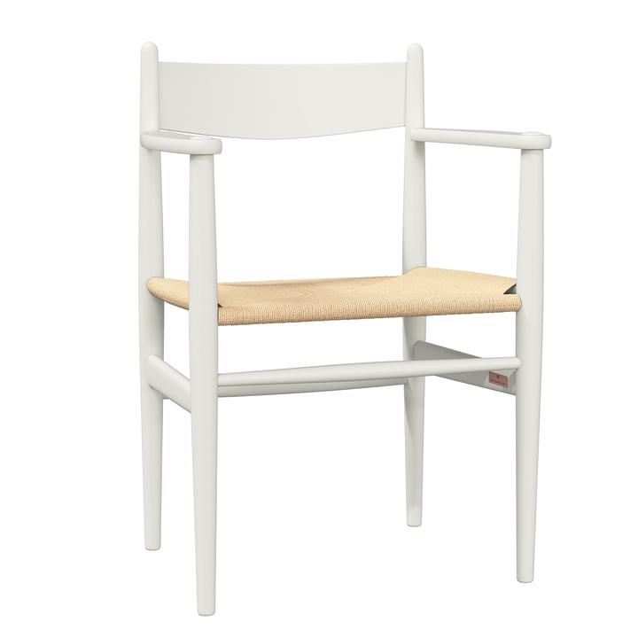 Carl Hansen - CH37 Chaise, hêtre soft laqué blanc naturel / tressage naturel