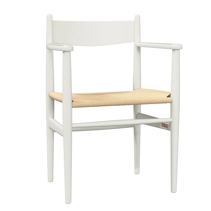 Carl Hansen - CH37 Chaise, hêtre soft laqué blanc naturel / tressage naturel