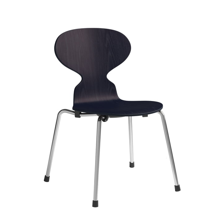 Ant Chaise pour enfant de Fritz Hansen dans la version midnight blue / chrome