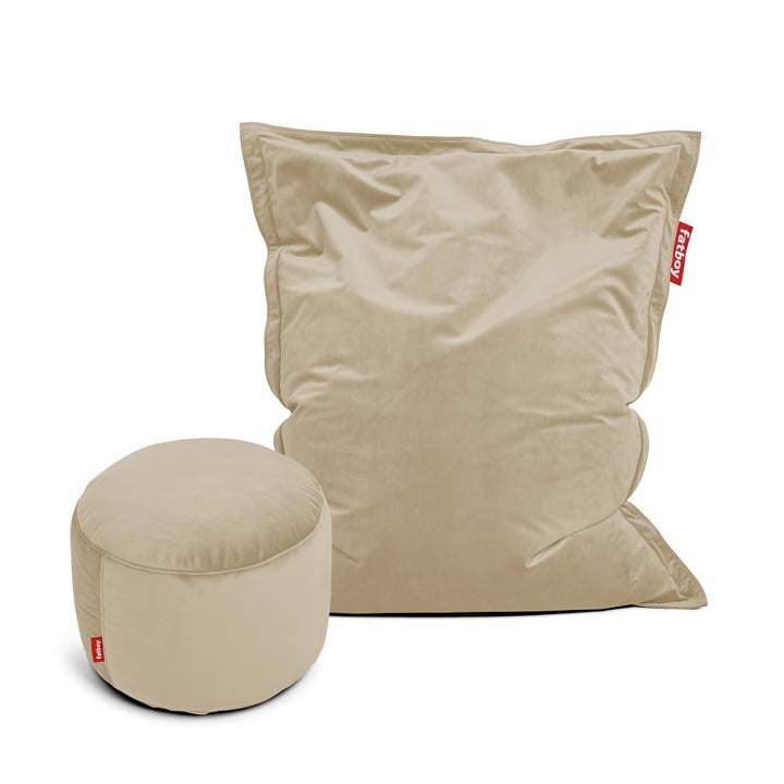 Fatboy - Original Slim Pouf Velvet avec Point Pouf Velvet, camel