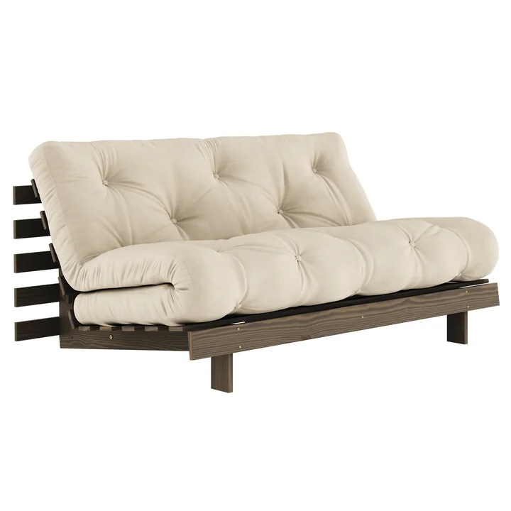Karup Design - Roots Canapé-lit, 160 x 200 cm, pin brun caroba / beige (747)
