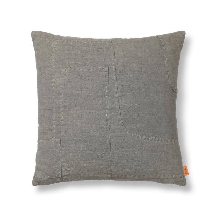 ferm Living - Darn Coussin, 50 x 50 cm, bleu-gris