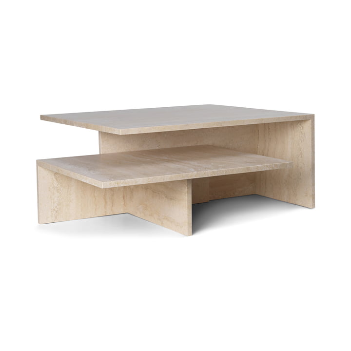 Distinct Grande Duo Table basse, pierre de travertin de ferm Living