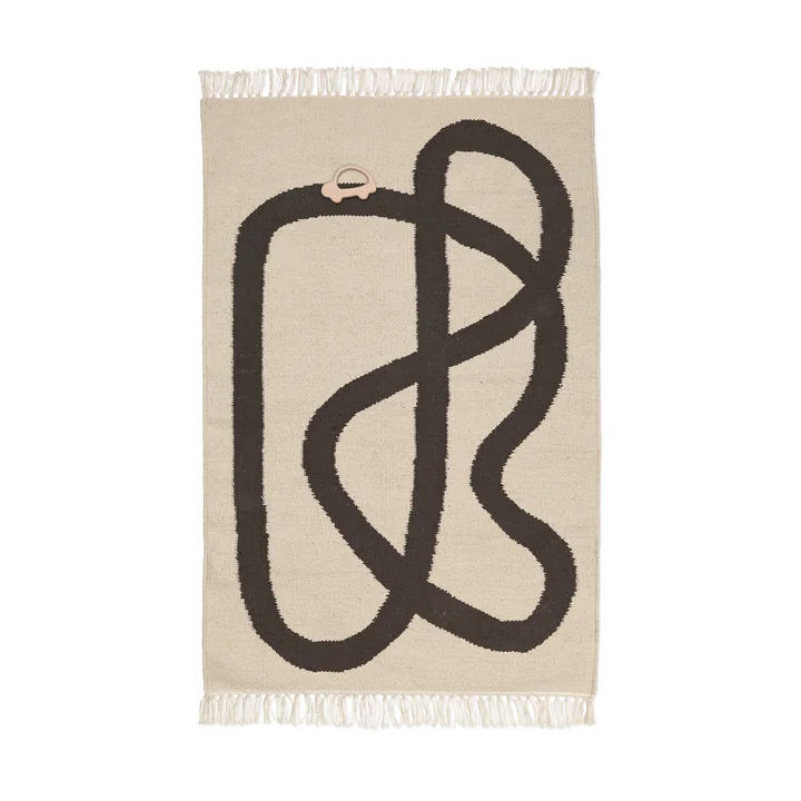 Ferm Living - Lane Tapis, 70 x 105 cm, blanc cassé / chocolat