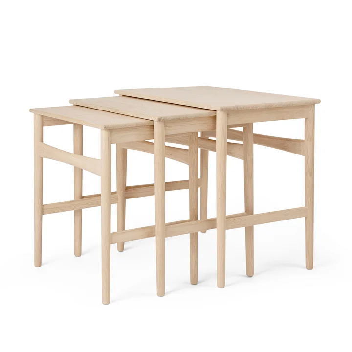 Carl Hansen - CH004 Nesting Tables, chêne savonné (lot de 3)