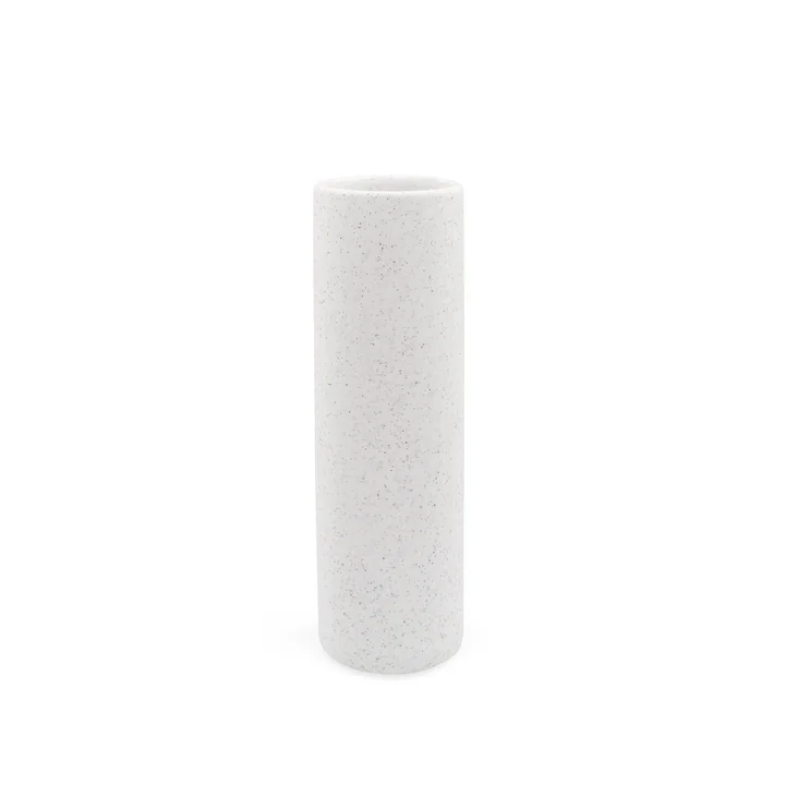 Nuuck - Vase en céramique Ø 6 x H 19 cm, speckled white