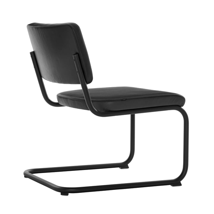 Thonet - S 32 PVL Chaise Lounge, RAL 9005 (noir profond) / cuir nappa noir