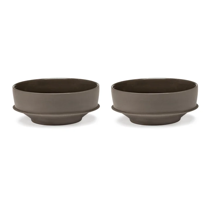 Dune Coupe by Kelly Wearstler, Ø 19 cm, Slate / marron (set de 2) de Serax