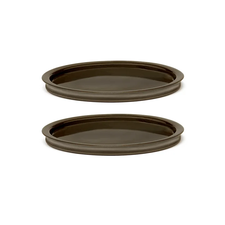 Dune Assiette by Kelly Wearstler, Ø 23 cm, Slate / marron (set de 2) de Serax