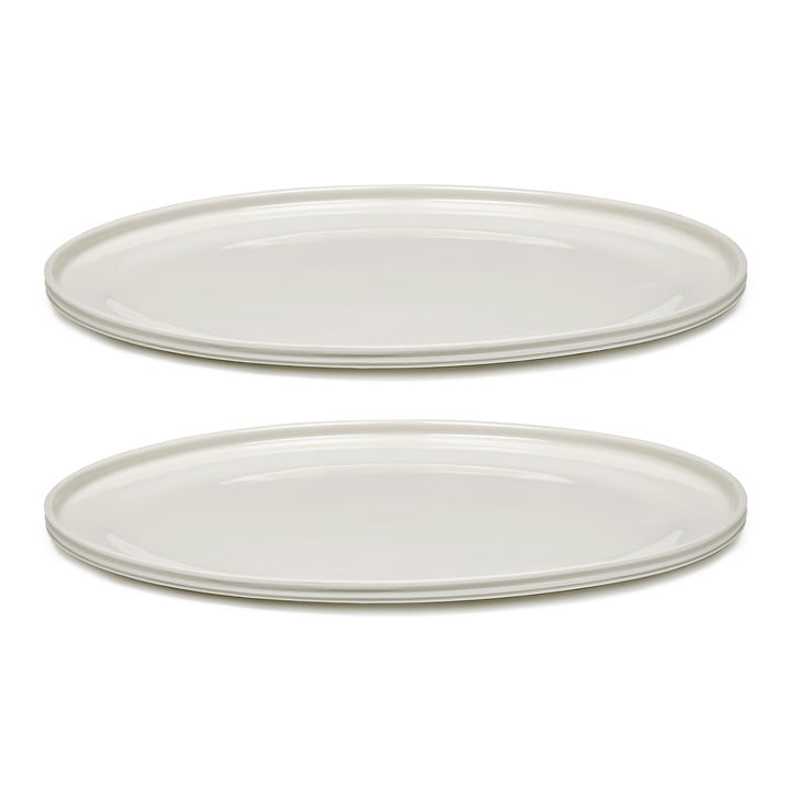 Dune Assiette by Kelly Wearstler, Ø 33 cm, albâtre / blanc (set de 2) de Serax