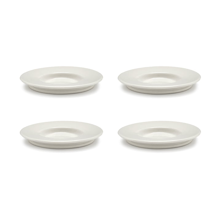 Dune Soucoupe pour tasse à espresso by Kelly Wearstler, Ø 11 cm, albâtre / blanc (set de 4) de Serax