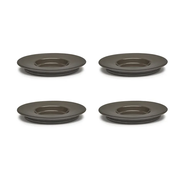 Dune Soucoupe pour tasse à espresso by Kelly Wearstler, Ø 11 cm, Slate / marron (set de 4) de Serax