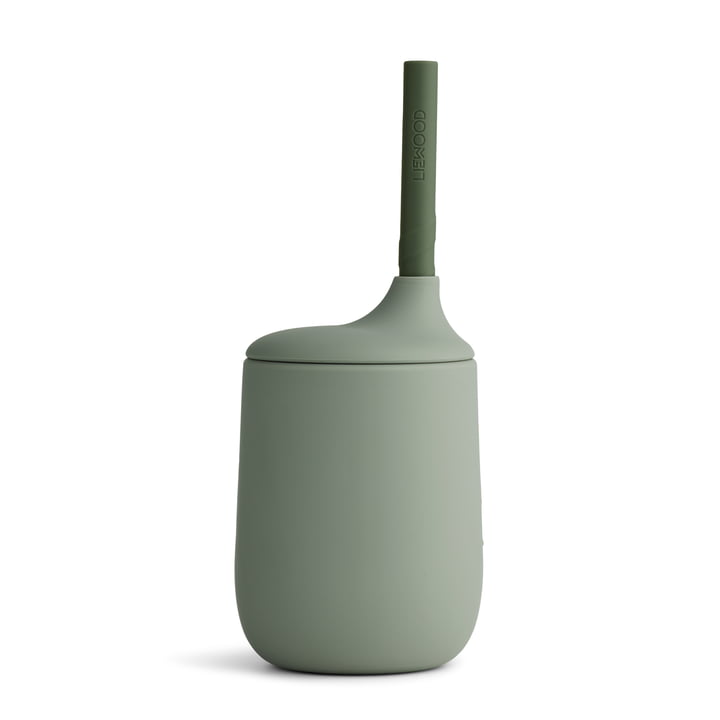 LIEWOOD - Ellis Sippy Gobelet avec couvercle et paille, faune green / hunter green mix