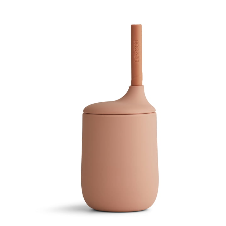 LIEWOOD - Ellis Sippy Gobelet avec couvercle et paille, dark rose / terracotta mix