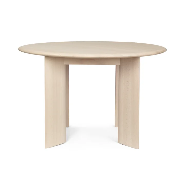 Ferm Living - Bevel Table, Ø 117 x H 73 cm, hêtre huilé blanc
