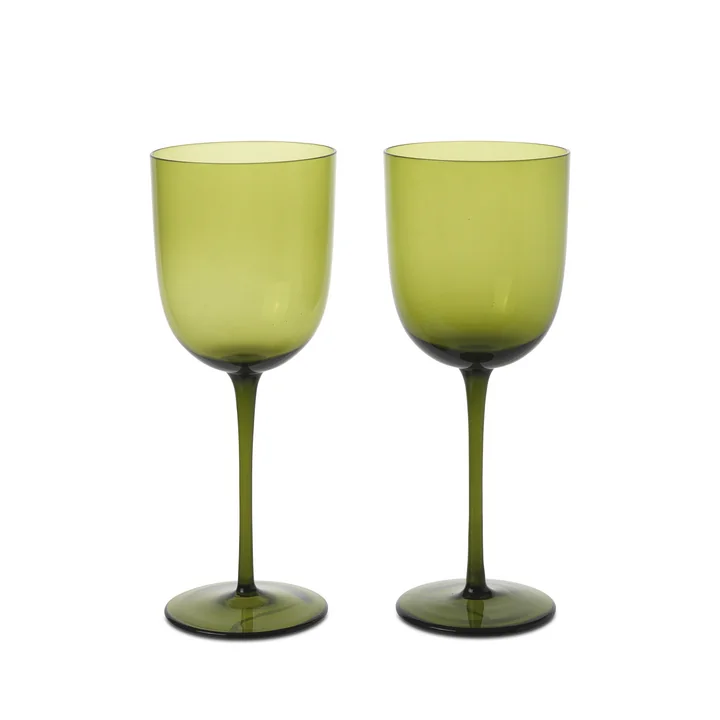 Ferm Living - Host Verre à vin blanc, vert mousse (set de 2)