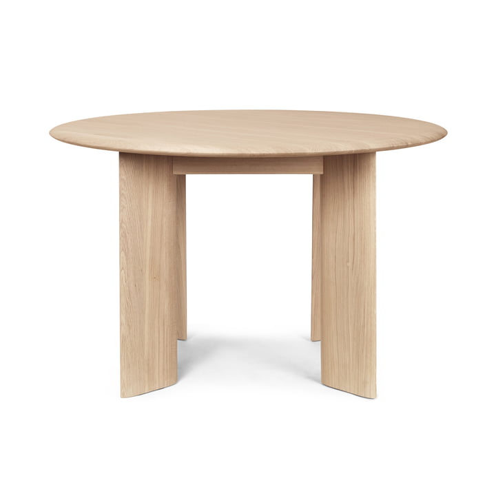 ferm Living - Bevel Table, Ø 117 x H 73 cm, chêne huilé blanc