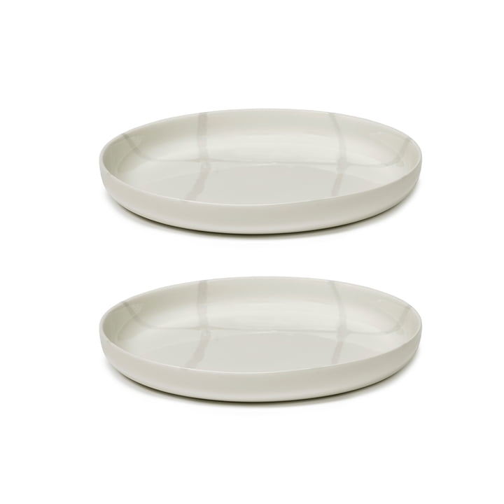 Zuma Assiette creuse by Kelly Wearstler, Ø 25,5 cm, Salt / blanc (set de 2) de Serax