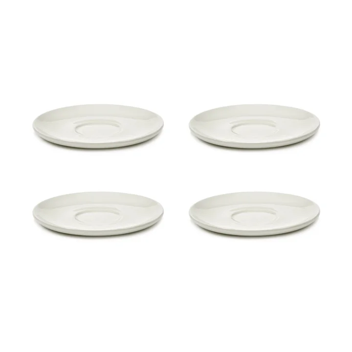 Zuma Soucoupe pour tasse à espresso by Kelly Wearstler, Ø 10,5 cm, Salt / blanc (set de 4) de Serax