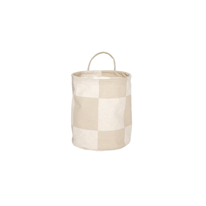 OYOY - Chess Panier de rangement, ⌀ 18 cm, clay /offwhite