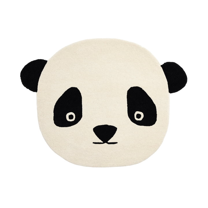 OYOY - Tapis Panda, 110 x 87 cm, blanc / noir