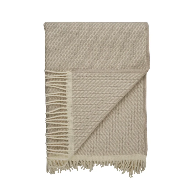 Mello Couverture en laine, 210 x 150 cm, warm grey de Røros Tweed