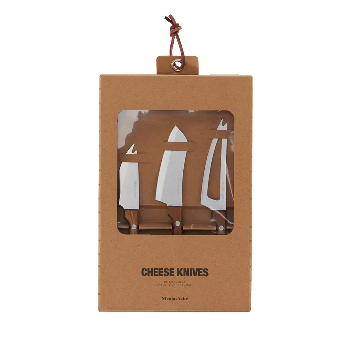 Couteau à fromage, acacia naturel / acier inoxydable (set de 3) de Nicolas Vahé