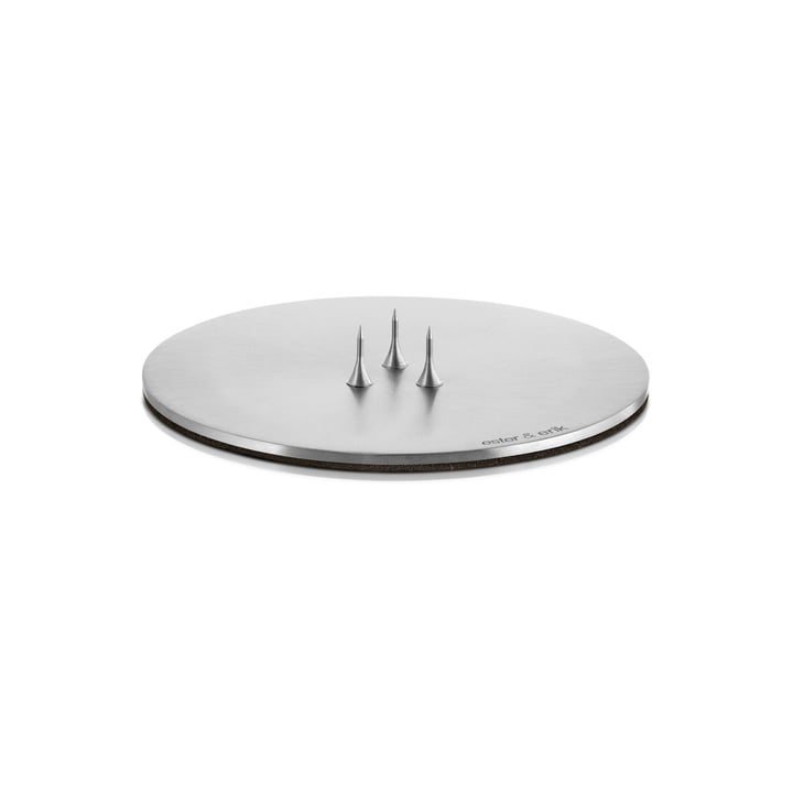 ester & erik - Assiette à bougie, ⌀ 9 cm, argent / mat